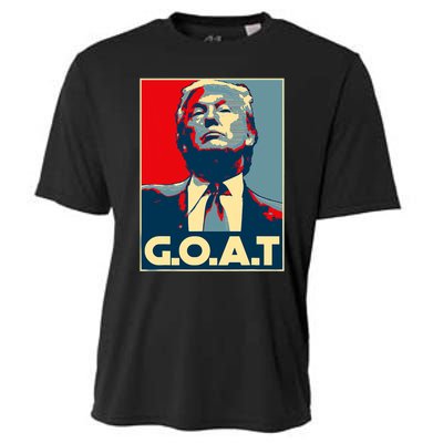 Trump Goat Middle Finger Election 2024 Republican Poster Cooling Performance Crew T-Shirt