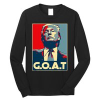 Trump Goat Middle Finger Election 2024 Republican Poster Long Sleeve Shirt