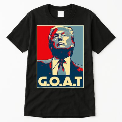 Trump Goat Middle Finger Election 2024 Republican Poster Tall T-Shirt