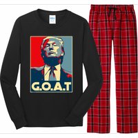 Trump Goat Middle Finger Election 2024 Republican Poster Long Sleeve Pajama Set