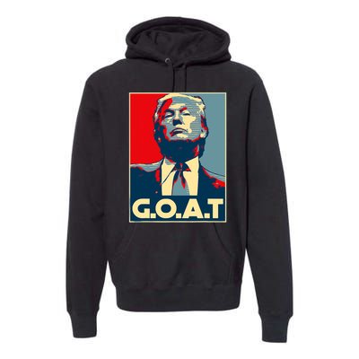 Trump Goat Middle Finger Election 2024 Republican Poster Premium Hoodie