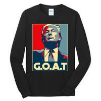 Trump Goat Middle Finger Election 2024 Republican Poster Tall Long Sleeve T-Shirt