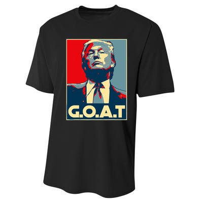 Trump Goat Middle Finger Election 2024 Republican Poster Performance Sprint T-Shirt