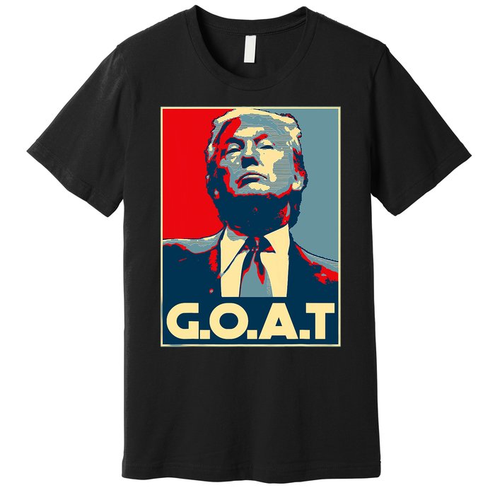 Trump Goat Middle Finger Election 2024 Republican Poster Premium T-Shirt