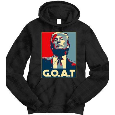 Trump Goat Middle Finger Election 2024 Republican Poster Tie Dye Hoodie