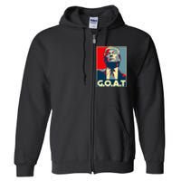 Trump Goat Middle Finger Election 2024 Republican Poster Full Zip Hoodie