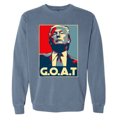 Trump Goat Middle Finger Election 2024 Republican Poster Garment-Dyed Sweatshirt