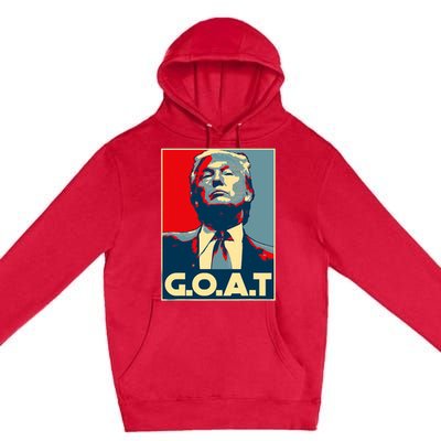 Trump Goat Middle Finger Election 2024 Republican Poster Premium Pullover Hoodie