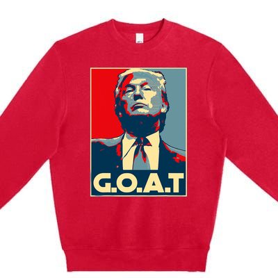 Trump Goat Middle Finger Election 2024 Republican Poster Premium Crewneck Sweatshirt