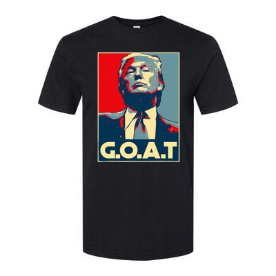 Trump Goat Middle Finger Election 2024 Republican Poster Softstyle CVC T-Shirt