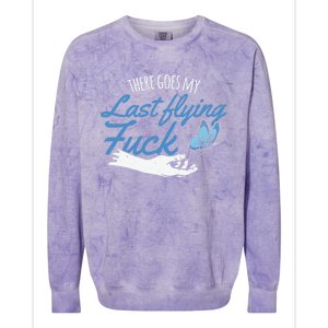 There Goes My Last Flying Fuck Butterfly Zen Gift Colorblast Crewneck Sweatshirt