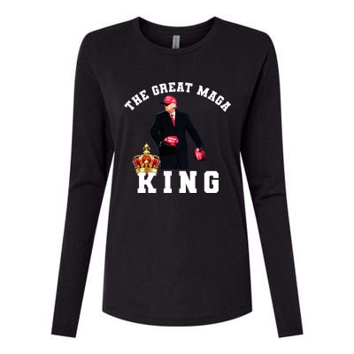 The Great MAGA King Trump 2024 USA Womens Cotton Relaxed Long Sleeve T-Shirt