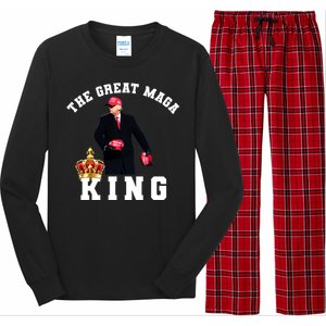 The Great MAGA King Trump 2024 USA Long Sleeve Pajama Set