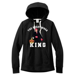 The Great MAGA King Trump 2024 USA Women's Fleece Hoodie