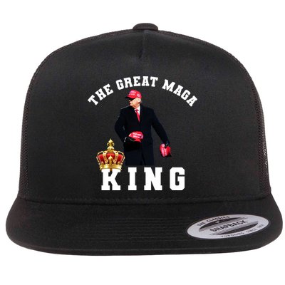 The Great MAGA King Trump 2024 USA Flat Bill Trucker Hat