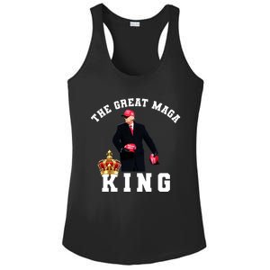 The Great MAGA King Trump 2024 USA Ladies PosiCharge Competitor Racerback Tank