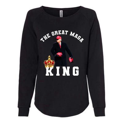 The Great MAGA King Trump 2024 USA Womens California Wash Sweatshirt