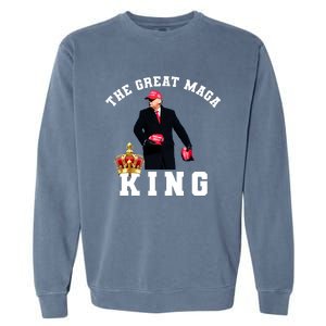 The Great MAGA King Trump 2024 USA Garment-Dyed Sweatshirt