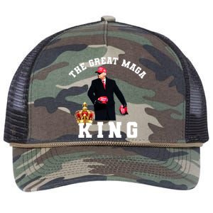 The Great MAGA King Trump 2024 USA Retro Rope Trucker Hat Cap