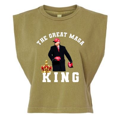 The Great MAGA King Trump 2024 USA Garment-Dyed Women's Muscle Tee