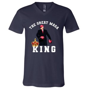 The Great MAGA King Trump 2024 USA V-Neck T-Shirt