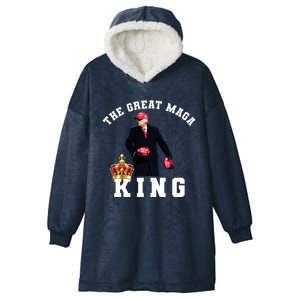 The Great MAGA King Trump 2024 USA Hooded Wearable Blanket