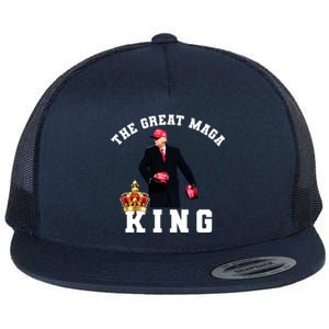 The Great MAGA King Trump 2024 USA Flat Bill Trucker Hat