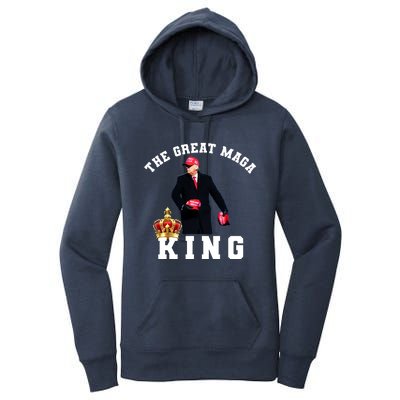 The Great MAGA King Trump 2024 USA Women's Pullover Hoodie