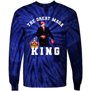 The Great MAGA King Trump 2024 USA Tie-Dye Long Sleeve Shirt