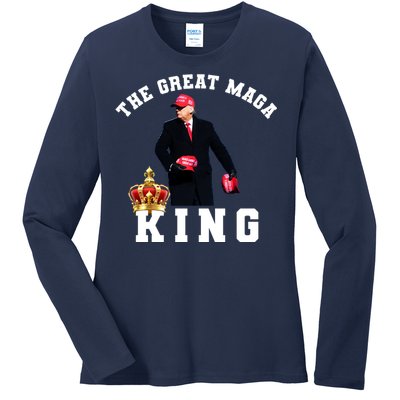 The Great MAGA King Trump 2024 USA Ladies Long Sleeve Shirt