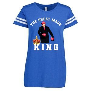 The Great MAGA King Trump 2024 USA Enza Ladies Jersey Football T-Shirt