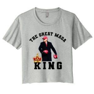 The Great MAGA King Trump 2024 USA Women's Crop Top Tee