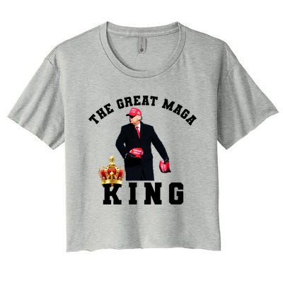 The Great MAGA King Trump 2024 USA Women's Crop Top Tee