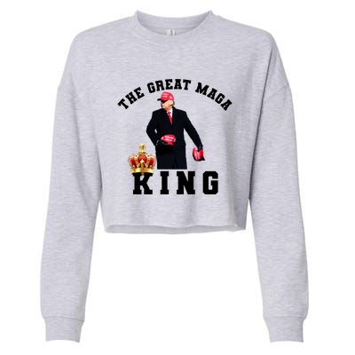 The Great MAGA King Trump 2024 USA Cropped Pullover Crew