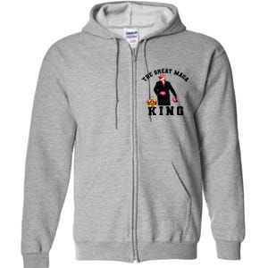 The Great MAGA King Trump 2024 USA Full Zip Hoodie