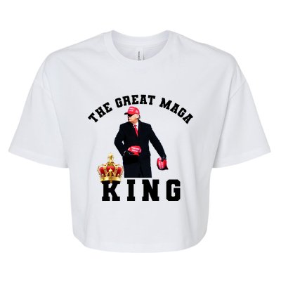 The Great MAGA King Trump 2024 USA Bella+Canvas Jersey Crop Tee