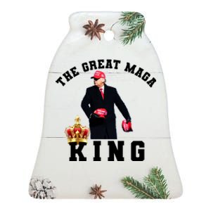 The Great MAGA King Trump 2024 USA Ceramic Bell Ornament