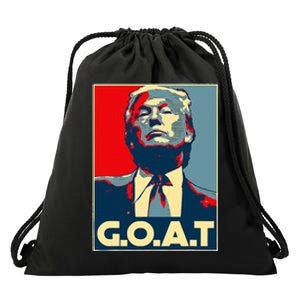 Trump GOAT Middle Finger Election 2024 Republican Poster Drawstring Bag