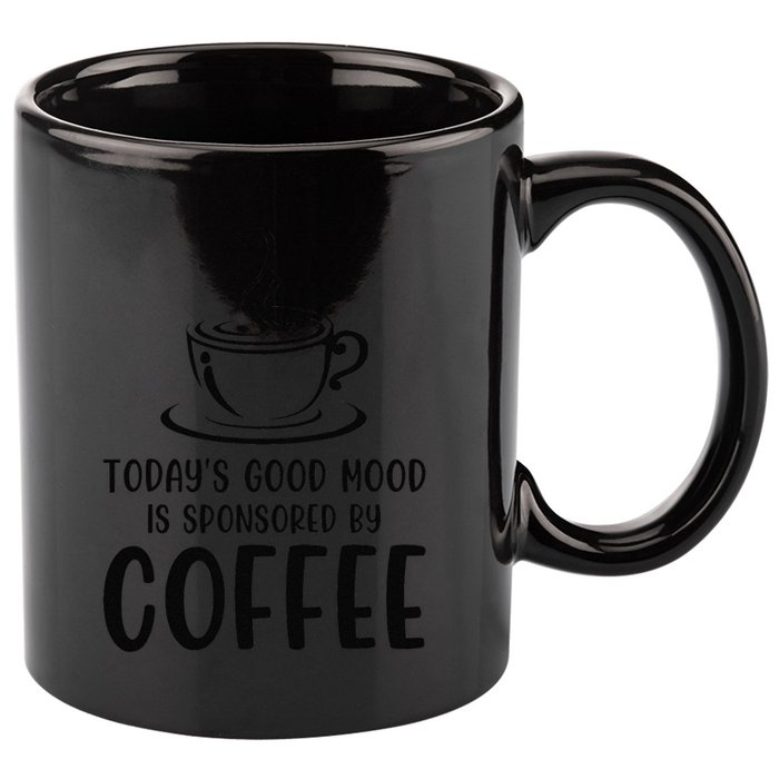TodayS Good Mood Is Sponsored By Coffee Funny Coffee Lovers 11oz C Handle Ceramic Mug