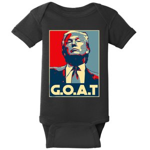 Trump Goat Middle Finger Election 2024 Republican Poster Baby Bodysuit