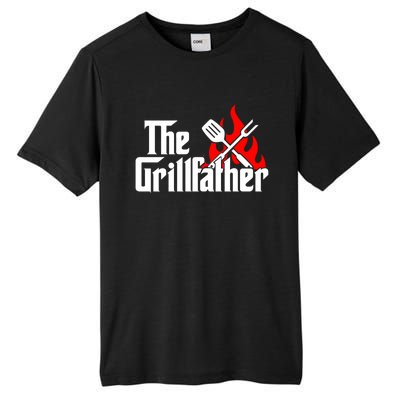 The Grillfather Meat Fork And Spatula Open Flames Grilling Art Funny Gift Tall Fusion ChromaSoft Performance T-Shirt