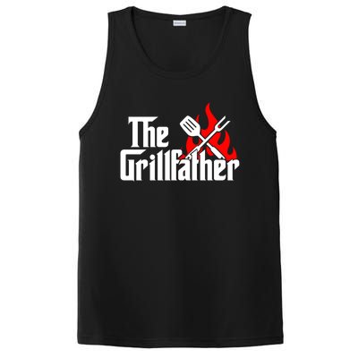 The Grillfather Meat Fork And Spatula Open Flames Grilling Art Funny Gift PosiCharge Competitor Tank