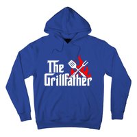 The Grillfather Meat Fork And Spatula Open Flames Grilling Art Funny Gift Hoodie