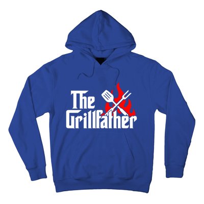 The Grillfather Meat Fork And Spatula Open Flames Grilling Art Funny Gift Hoodie