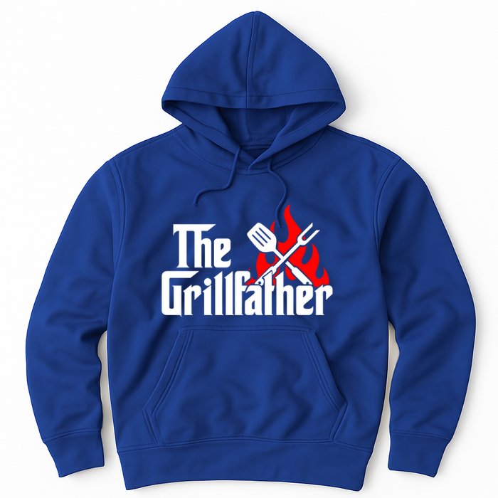 The Grillfather Meat Fork And Spatula Open Flames Grilling Art Funny Gift Hoodie