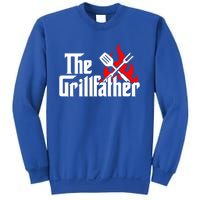 The Grillfather Meat Fork And Spatula Open Flames Grilling Art Funny Gift Sweatshirt