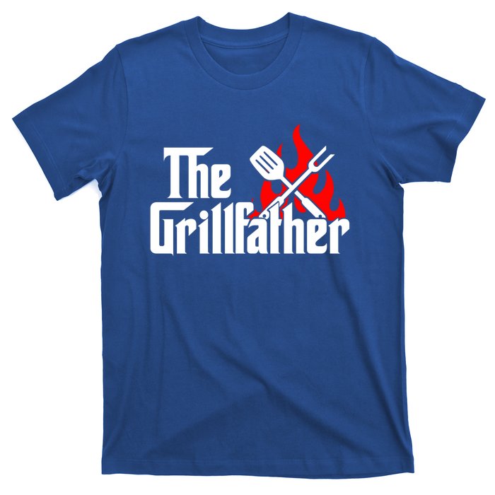 The Grillfather Meat Fork And Spatula Open Flames Grilling Art Funny Gift T-Shirt