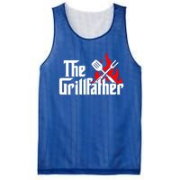 The Grillfather Meat Fork And Spatula Open Flames Grilling Art Funny Gift Mesh Reversible Basketball Jersey Tank