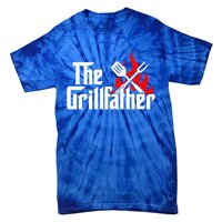 The Grillfather Meat Fork And Spatula Open Flames Grilling Art Funny Gift Tie-Dye T-Shirt