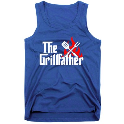 The Grillfather Meat Fork And Spatula Open Flames Grilling Art Funny Gift Tank Top